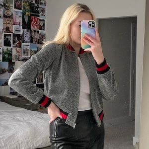 Edgy Cropped Bomber Jacket